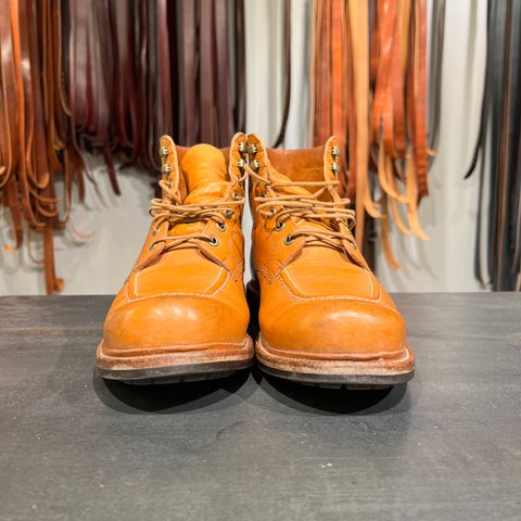 View photo of Grant Stone Brass Boot in Horween English Tan Essex