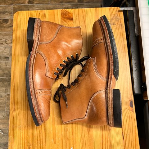 View photo of Oak Street Bootmakers Field Boot in Maryam Natural Horsebutt