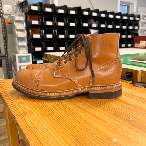 View photo of Oak Street Bootmakers Field Boot in Maryam Natural Horsebutt