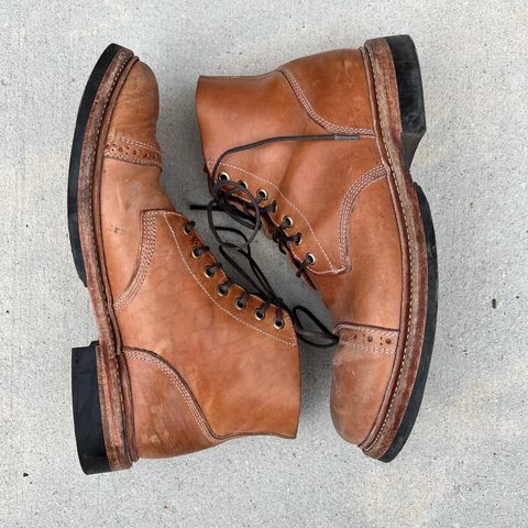 View photo of Oak Street Bootmakers Field Boot in Maryam Natural Horsebutt