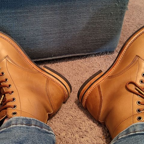 View photo of Oak Street Bootmakers Trench Boot in Horween Natural Chromexcel