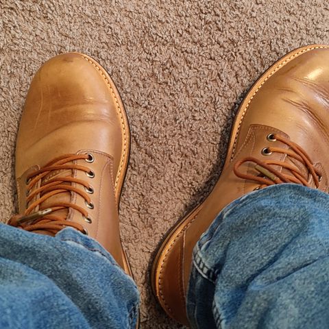 View photo of Oak Street Bootmakers Trench Boot in Horween Natural Chromexcel