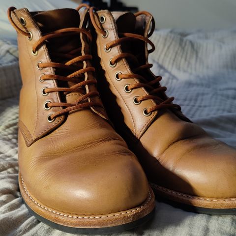 View photo of Oak Street Bootmakers Trench Boot in Horween Natural Chromexcel