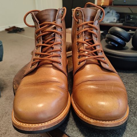 View photo of Oak Street Bootmakers Trench Boot in Horween Natural Chromexcel