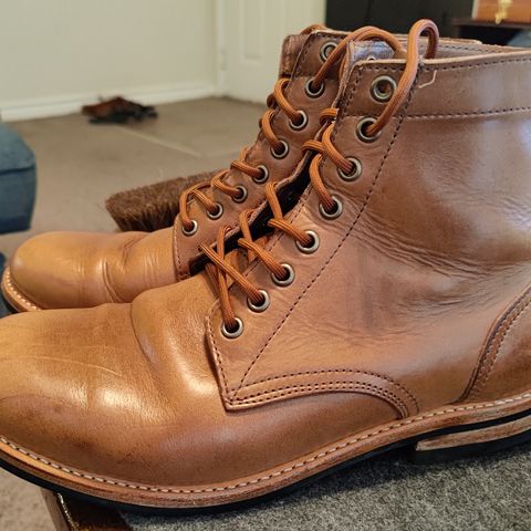 View photo of Oak Street Bootmakers Trench Boot in Horween Natural Chromexcel