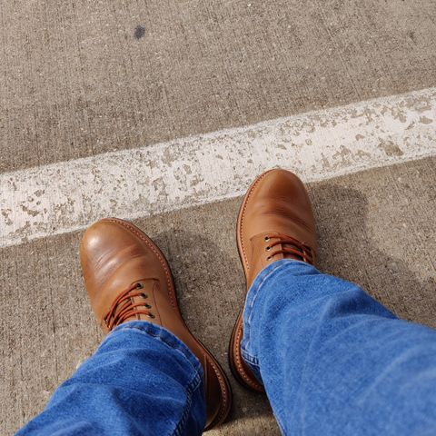 View photo of Oak Street Bootmakers Trench Boot in Horween Natural Chromexcel