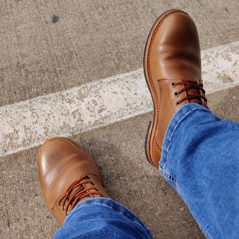 View photo of Oak Street Bootmakers Trench Boot in Horween Natural Chromexcel