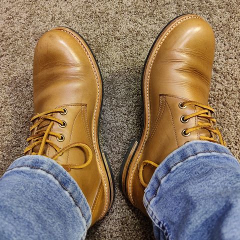 View photo of Oak Street Bootmakers Trench Boot in Horween Natural Chromexcel