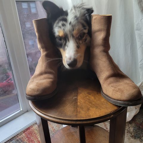 View photo of Viberg Herald in Eco Veg Fallow Suede Roughout