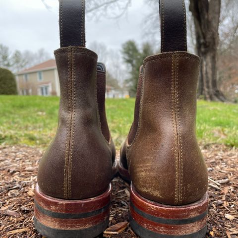 Benzein The Seventh Chelsea Boot in Horween Olive Waxed Flesh