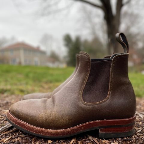 Benzein The Seventh Chelsea Boot in Horween Olive Waxed Flesh