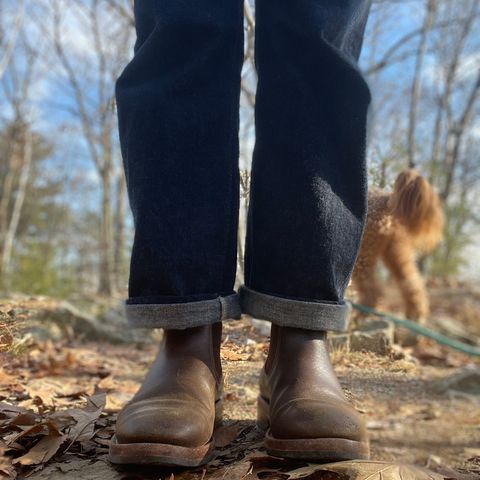 Benzein The Seventh Chelsea Boot in Horween Olive Waxed Flesh