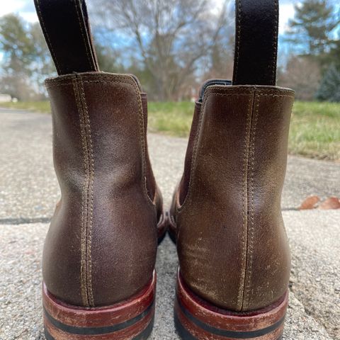 Benzein The Seventh Chelsea Boot in Horween Olive Waxed Flesh