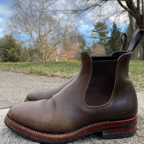 Benzein The Seventh Chelsea Boot in Horween Olive Waxed Flesh
