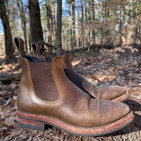 Benzein The Seventh Chelsea Boot in Horween Olive Waxed Flesh