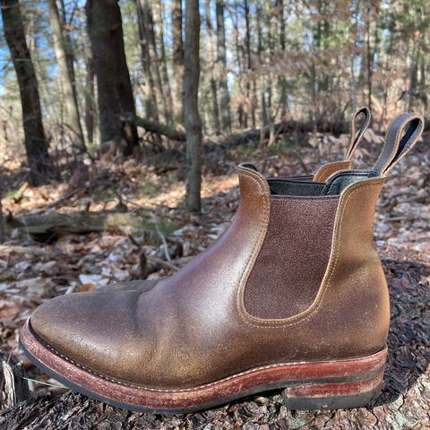Benzein The Seventh Chelsea Boot in Horween Olive Waxed Flesh