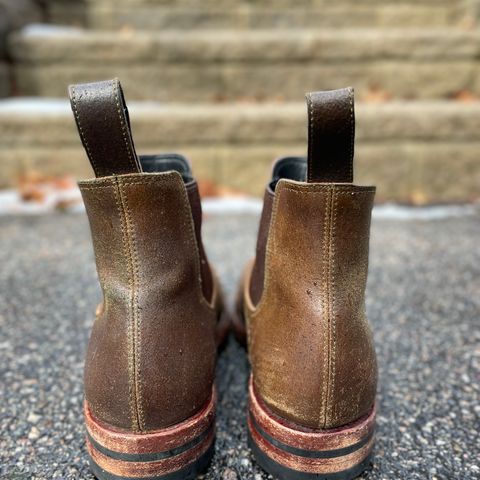 Benzein The Seventh Chelsea Boot in Horween Olive Waxed Flesh