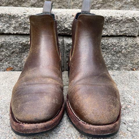 Benzein The Seventh Chelsea Boot in Horween Olive Waxed Flesh