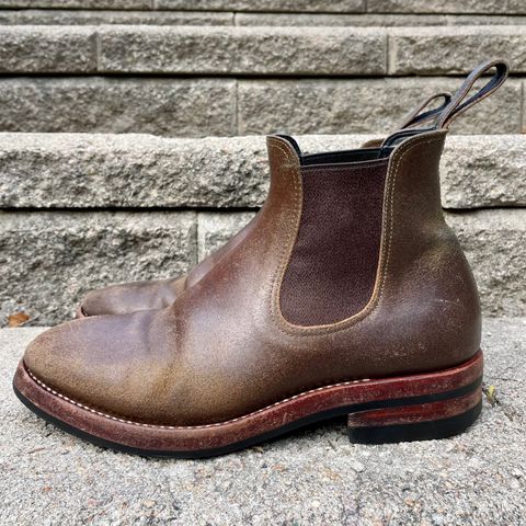 Benzein The Seventh Chelsea Boot in Horween Olive Waxed Flesh
