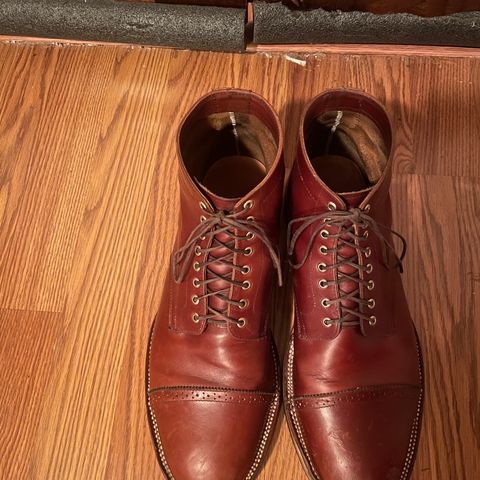 Christian Daniel Larry Lace Up Boot in Wickett & Craig Buck Brown Traditional Harness