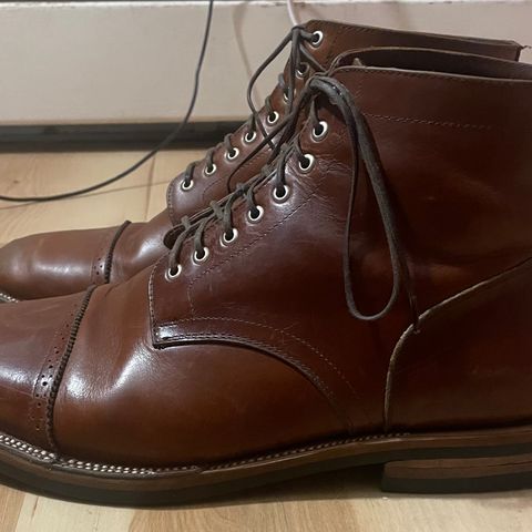 Christian Daniel Larry Lace Up Boot in Wickett & Craig Buck Brown Traditional Harness