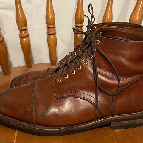 Christian Daniel Larry Lace Up Boot in Wickett & Craig Buck Brown Traditional Harness