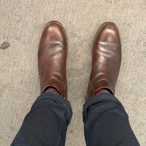 View photo of Grant Stone Chelsea Boot in D'Annonay Chocolate Antique Calf