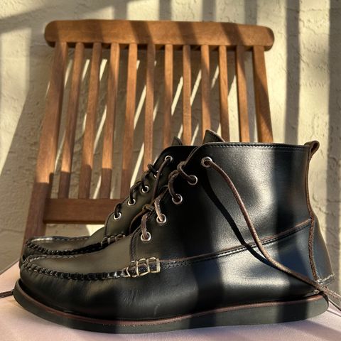 View photo of Eastland Seneca Camp Moc Chukka in Horween Black Chromexcel