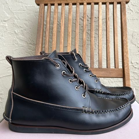 View photo of Eastland Seneca Camp Moc Chukka in Horween Black Chromexcel