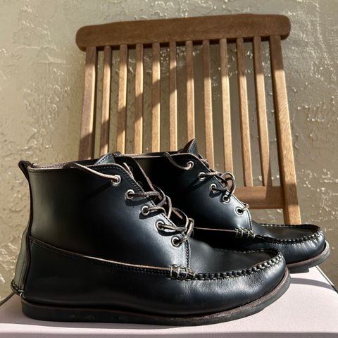 View photo of Eastland Seneca Camp Moc Chukka in Horween Black Chromexcel