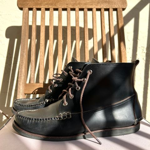 View photo of Eastland Seneca Camp Moc Chukka in Horween Black Chromexcel