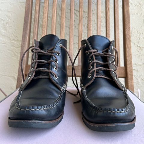 View photo of Eastland Seneca Camp Moc Chukka in Horween Black Chromexcel