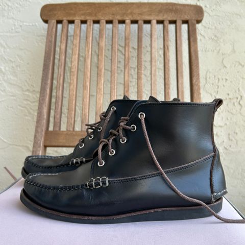 View photo of Eastland Seneca Camp Moc Chukka in Horween Black Chromexcel