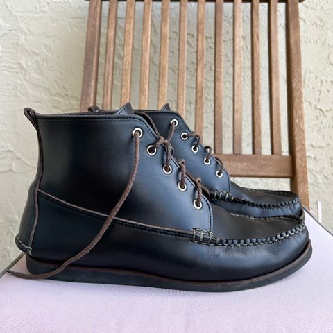 View photo of Eastland Seneca Camp Moc Chukka in Horween Black Chromexcel