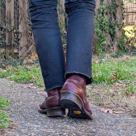 View photo of White's 350 Cruiser in Horween Burgundy Chromexcel