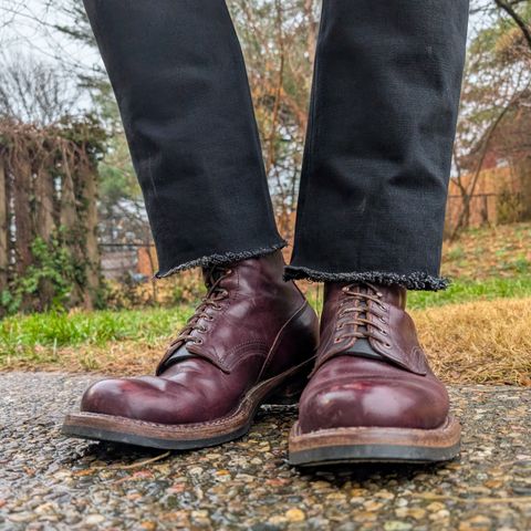 View photo of White's 350 Cruiser in Horween Burgundy Chromexcel