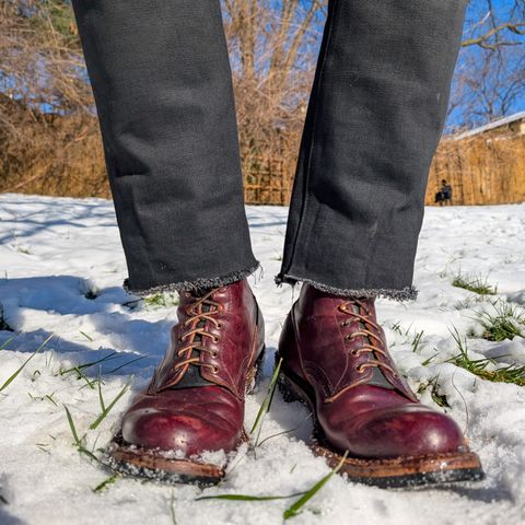 View photo of White's 350 Cruiser in Horween Burgundy Chromexcel