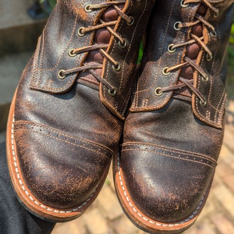 View photo of Truman Service Boot in Horween Java Waxed Flesh