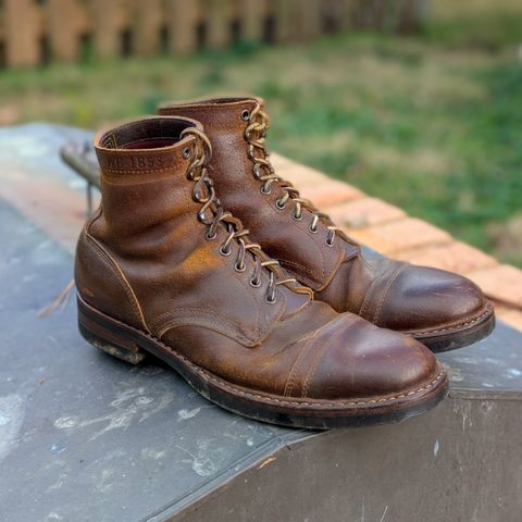 View photo of White's MP-Sherman Toe Cap in Horween Cinnamon Waxed Flesh