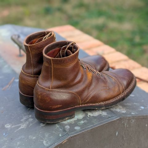 View photo of White's MP-Sherman Toe Cap in Horween Cinnamon Waxed Flesh