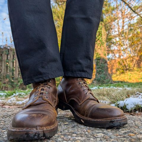 View photo of White's MP-Sherman Toe Cap in Horween Cinnamon Waxed Flesh