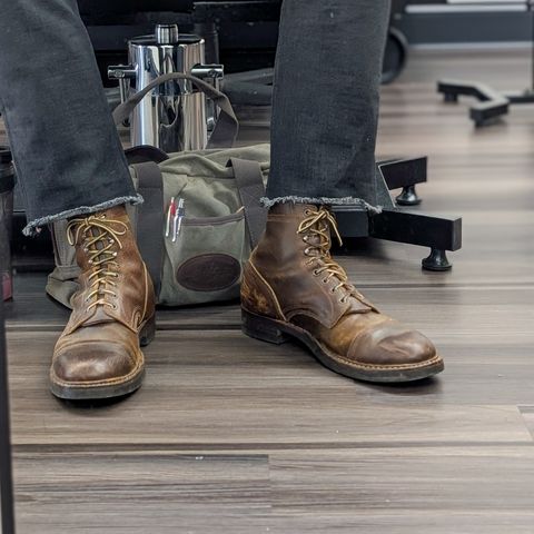 View photo of White's MP-Sherman Toe Cap in Horween Cinnamon Waxed Flesh