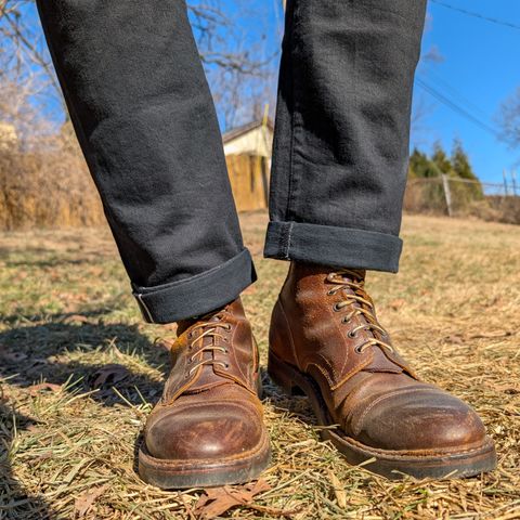 View photo of White's MP-Sherman Toe Cap in Horween Cinnamon Waxed Flesh