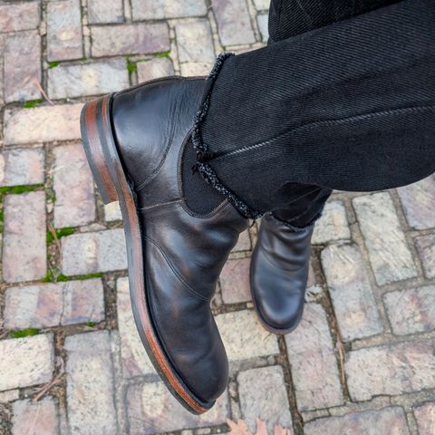 View photo of RRL Congress Boot in Horween Black Chromexcel