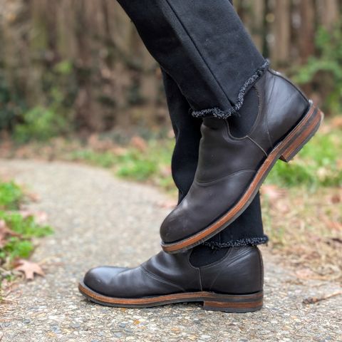 View photo of RRL Congress Boot in Horween Black Chromexcel