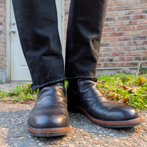 View photo of RRL Congress Boot in Horween Black Chromexcel