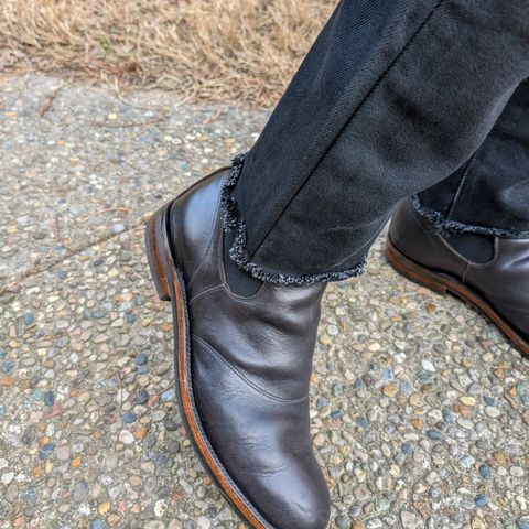 View photo of RRL Congress Boot in Horween Black Chromexcel