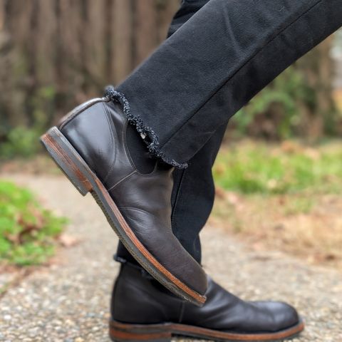 View photo of RRL Congress Boot in Horween Black Chromexcel