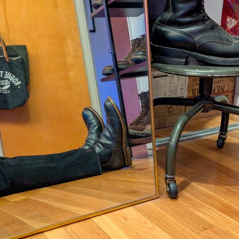 View photo of RRL Congress Boot in Horween Black Chromexcel