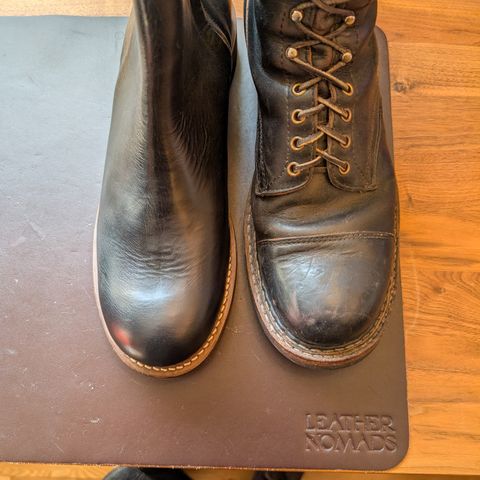 View photo of Rolling Dub Trio Casper Boot in Horween Black Chromexcel